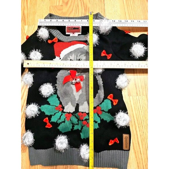 Tipsy Elves Cat Christmas Holiday Ugly Sweater Unisex Sz Small Pullover - Picture 4 of 6